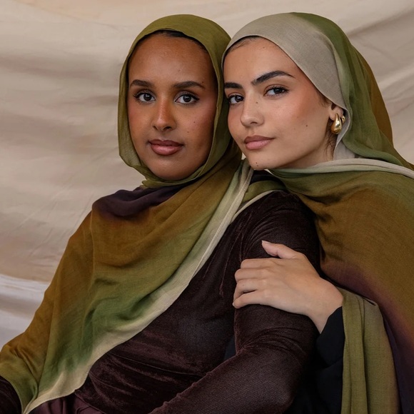 New | VELA Olive Ombre Printed Modal Scarf/Hijab - Picture 2 of 3
